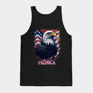 Patriotic Eagle American Flag 4th of July Merica Tank Top